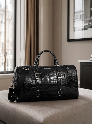 MICHAEL Michael Kors Bedford Travel Extra-Large Metallic Crocodile Embossed Leather Weekender Bag