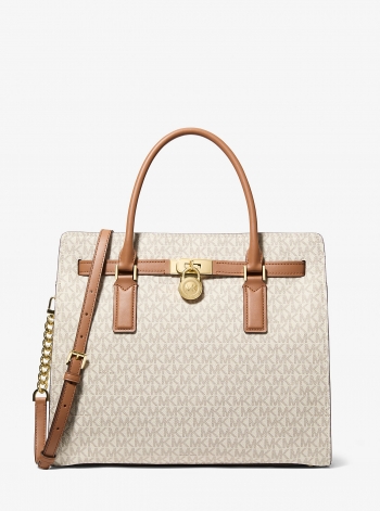 MICHAEL Michael Kors Hamilton Moderne Large Signature Logo Satchel