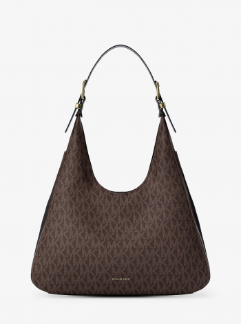 MICHAEL Michael Kors Nolita Large Signature Logo Hobo Shoulder Bag