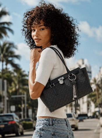 MICHAEL Michael Kors Hamilton Moderne Small Signature Logo Satchel