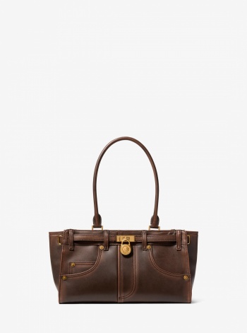 Michael Kors Hamilton Moderne Small Burnished Leather Satchel