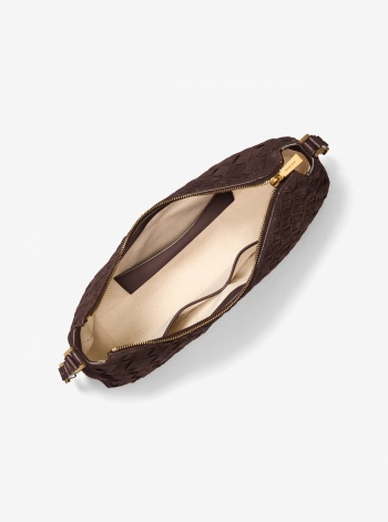 Michael Kors Nolita Medium Hand-Woven Suede Shoulder Bag