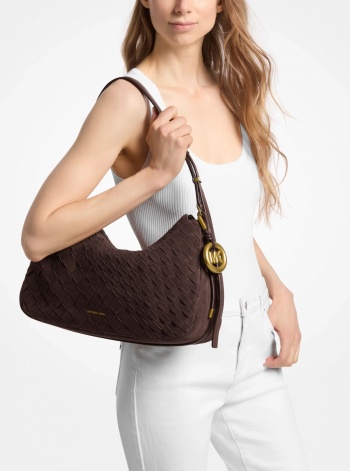 Michael Kors Nolita Medium Hand-Woven Suede Shoulder Bag