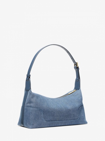 Michael Kors Teddi Medium Washed Denim Slouchy Shoulder Bag