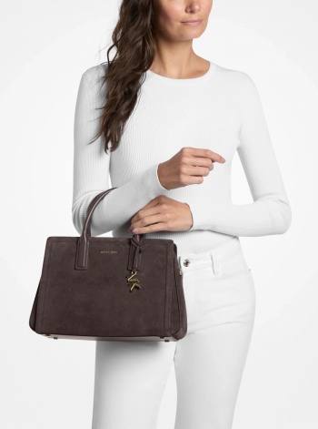 Michael Kors Laila Medium Suede Satchel