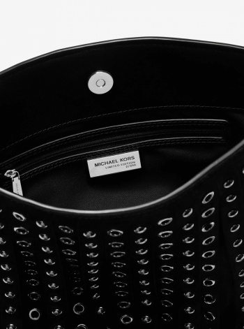 Michael Kors Nolita Small Studded Fringed Suede Messenger Bag