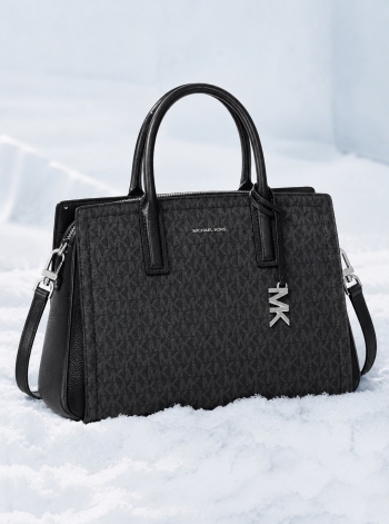MICHAEL Michael Kors Laila Medium Signature Logo Satchel