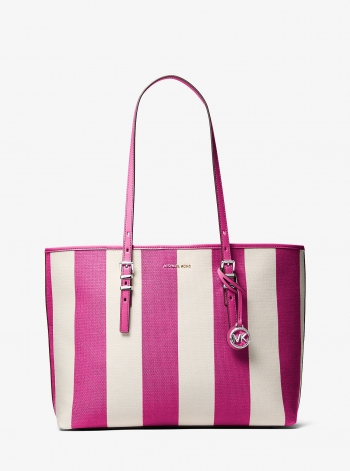 MICHAEL Michael Kors Quinn Large Striped Canvas Tote Bag