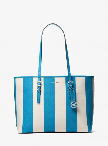 MICHAEL Michael Kors Quinn Large Striped Canvas Tote Bag