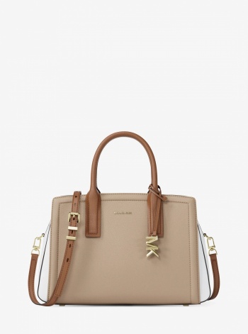 Michael Kors Laila Medium Color-Block Pebbled Leather Satchel