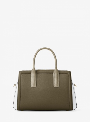Michael Kors Laila Medium Color-Block Pebbled Leather Satchel