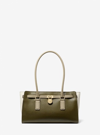 Michael Kors Hamilton Moderne Small Color-Blocked Leather Satchel