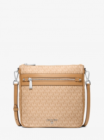 MICHAEL Michael Kors Jet Set Large Logo Print Woven Crossbody Bag