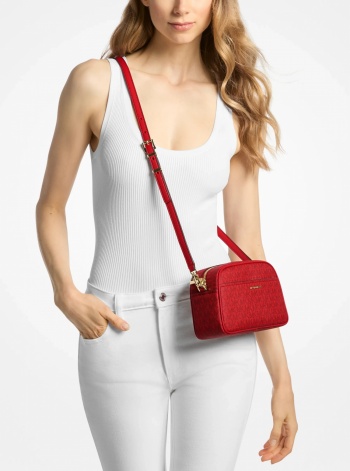 Michael Kors Jet Set Small Signature Logo Camera Crossbody Bag