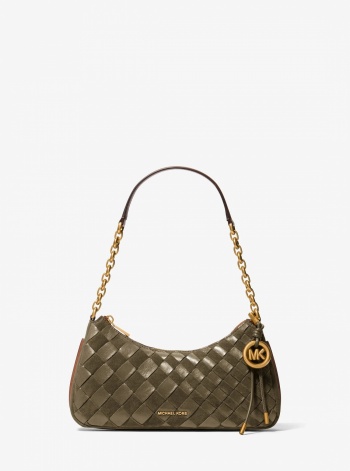Michael Kors Nolita Medium Hand-Woven Leather Chain Pochette