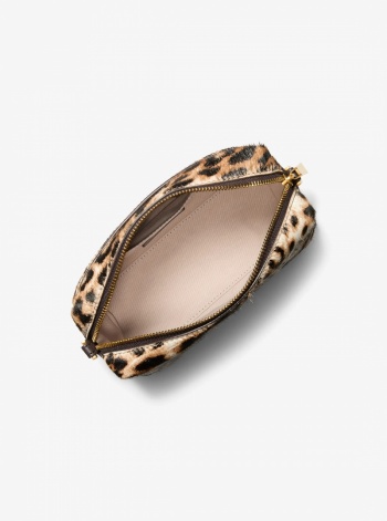 Michael Kors Bryant Small Leopard Print Calf Hair Convertible Crossbody Bag
