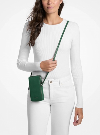 Michael Kors Jet Set Small Leather Smartphone Crossbody Bag