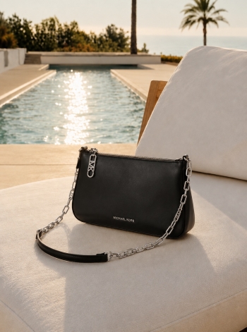 MICHAEL Michael Kors Empire Medium Leather Chain-Link Pochette
