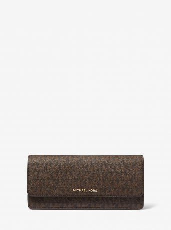 Michael Kors Jet Set Large Signature Logo Snap-Front Wallet
