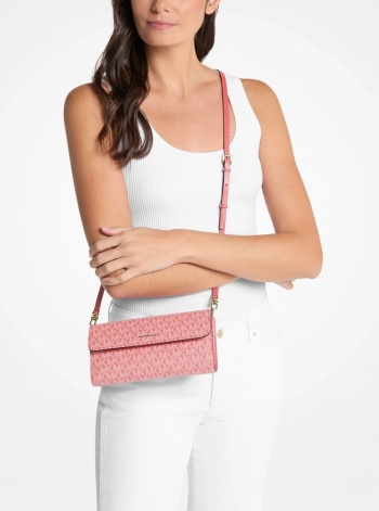 Michael Kors Jet Set Small Signature Logo Convertible Crossbody Bag