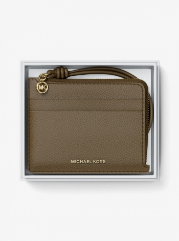 Michael Kors Jet Set Small Pebbled Leather Card Case Wristlet