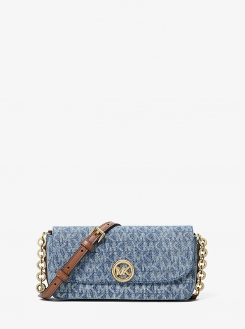 MICHAEL Michael Kors Nolita Small Logo Jacquard Denim Crossbody Bag