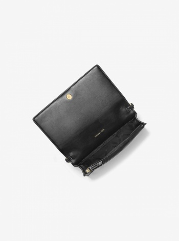 Michael Kors Jet Set Medium Logo Embossed Leather Crossbody Bag