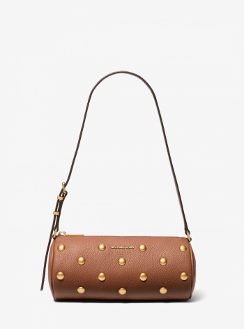 Michael Kors Izzy Small Studded Pebbled Leather Barrel Pochette