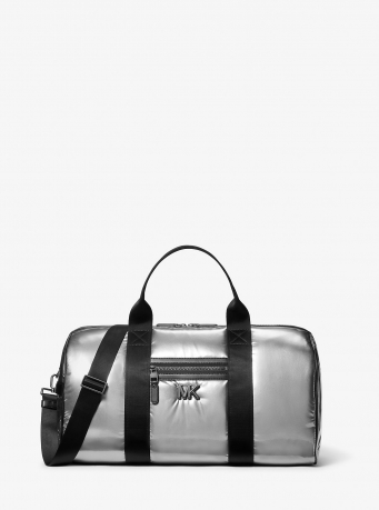 Michael Kors Mens Brooklyn Medium Metallic Puffy Duffel Bag