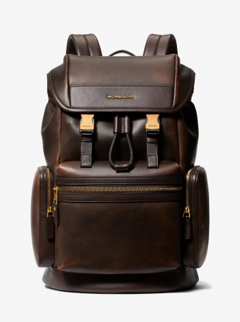 Michael Kors Mens Hudson Burnished Leather Backpack
