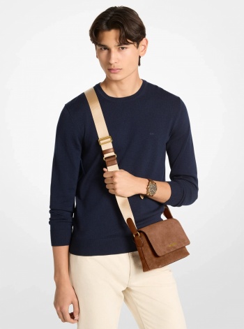 Michael Kors Mens Hudson Mini Suede Messenger Bag