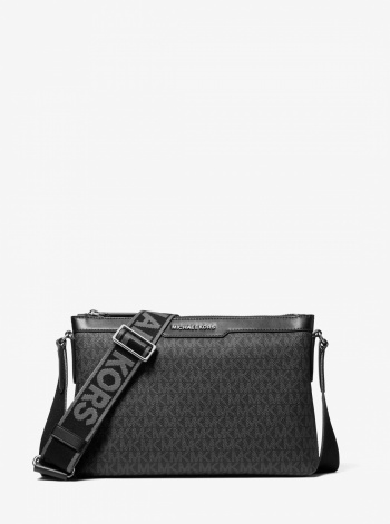Michael Kors Mens Hudson Signature Logo Messenger Bag