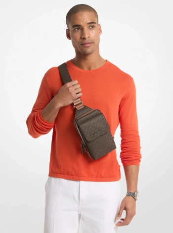 Michael Kors Mens Hudson Signature Logo Sling Pack