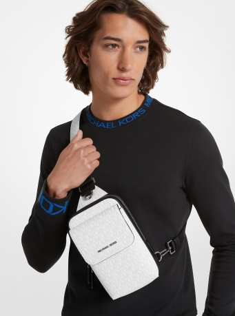 Michael Kors Mens Hudson Signature Logo Sling Pack