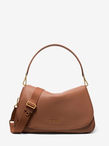 Michael Kors Mens Holmes Extra-Large Pebbled Leather Convertible Messenger Bag
