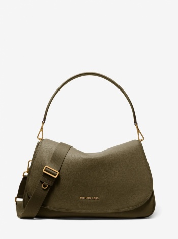 Michael Kors Mens Holmes Extra-Large Pebbled Leather Convertible Messenger Bag