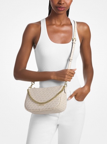 Carmela Medium Signature Logo Convertible Crossbody Bag