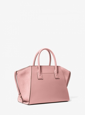 Avril Large Leather and Suede Satchel