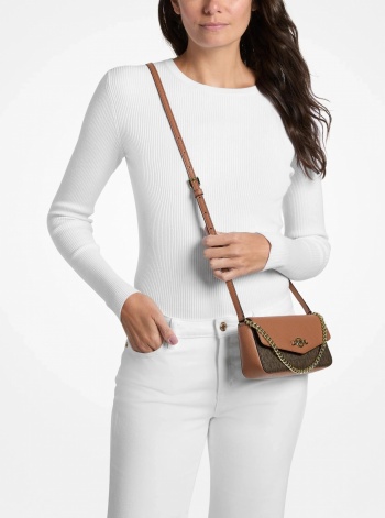 Kacey Extra-Small Signature Logo and Smooth Crossbody Bag