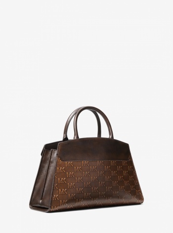 Greta Medium Logo Embossed Satchel