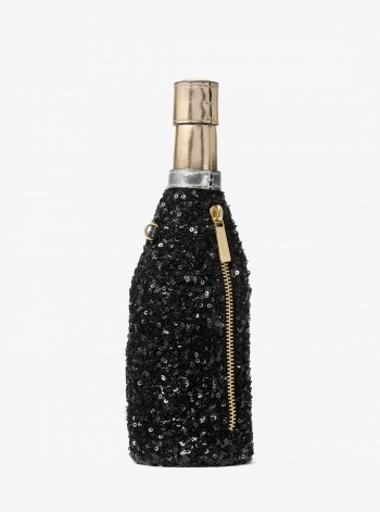 Sequined Champagne Small Crossbody Bag