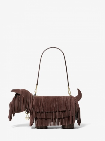 Scottie Dog Small Suede Shoulder Bag