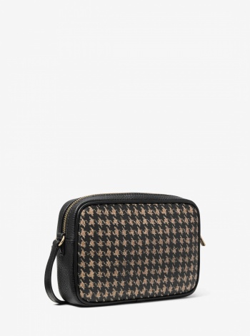 Jet Set Travel Small Houndstooth Print Camera Crossbody Bag