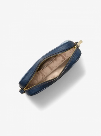 Jet Set Travel Signature Logo Print Denim Camera Crossbody Bag
