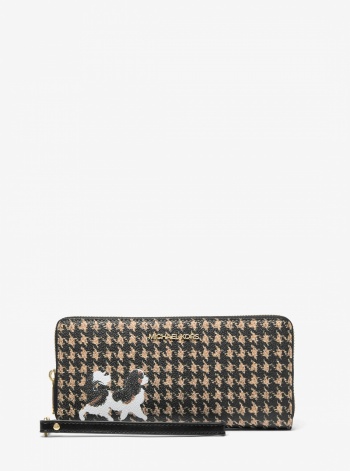 Jet Set Travel Houndstooth Print Continental Wristlet