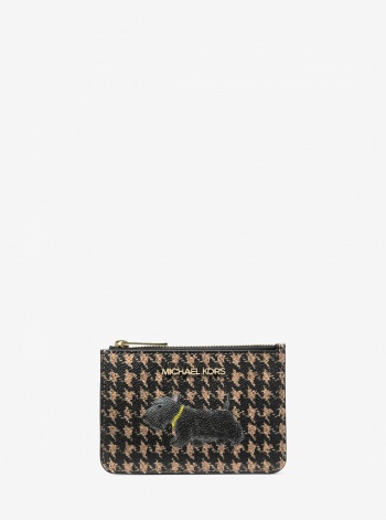 Jet Set Travel Small Printed Houndstooth Print Coin Pouch