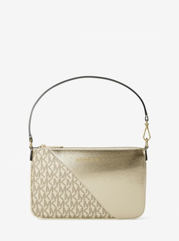 Jet Set Travel Metallic and Signature Logo Wristlet