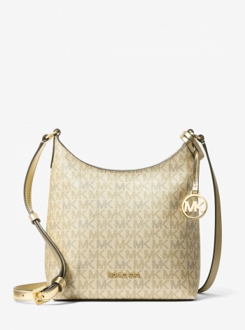 Maya Small Metallic Signature Logo Crossbody Bag