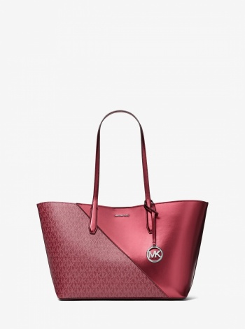 Avalon Medium Metallic and Signature Logo Tote Bag