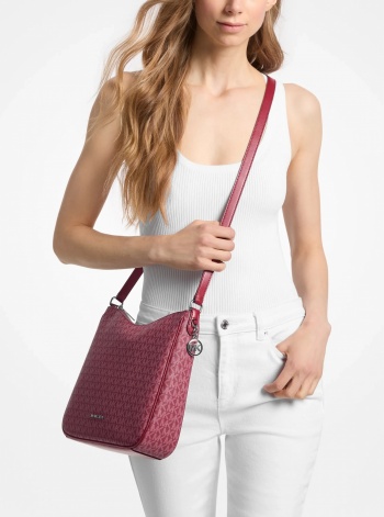 Nayla Medium Signature Logo Messenger Bag